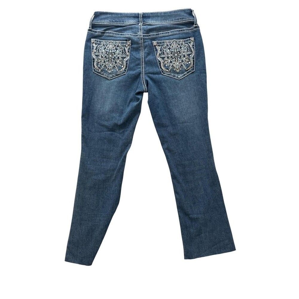 Apt. 9 Y2K Embellished Low Rise Bootcut Jeans Raw Hem